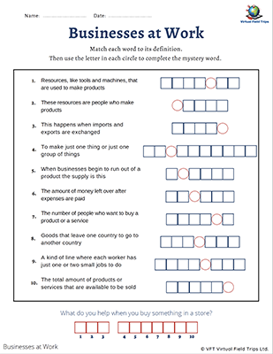 grade 3 businesses at work virtual field trips
