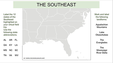 southeast region landforms