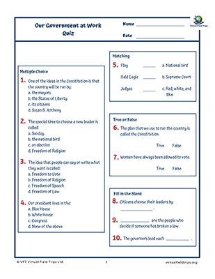 our field trip worksheet