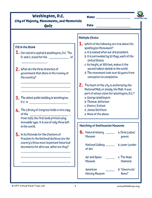 washington monument virtual field trip